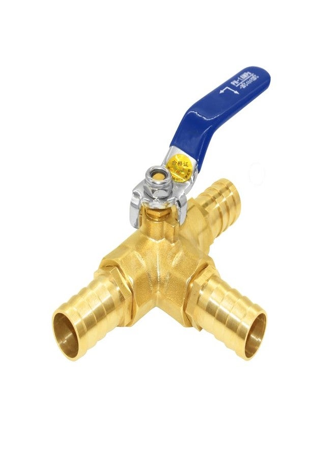 Joywayus 3 Way L-port Shut Off 1/2"G Thread Ball Valve with 1/2" Hose Barb T Shaped Brass Fitting One Switch - Image 5